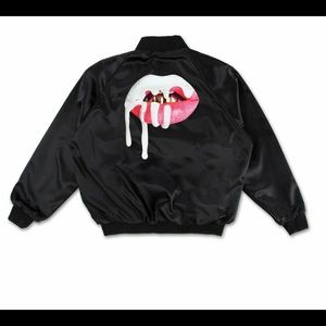 Kylie Jenner Black Bomber Jacket from NYC pop up